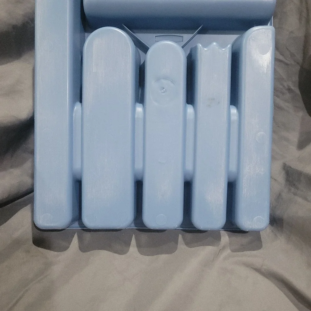 Vintage Rubbermaid Light Blue Cutlery Flatware Utensil Holder Tray Home 2925